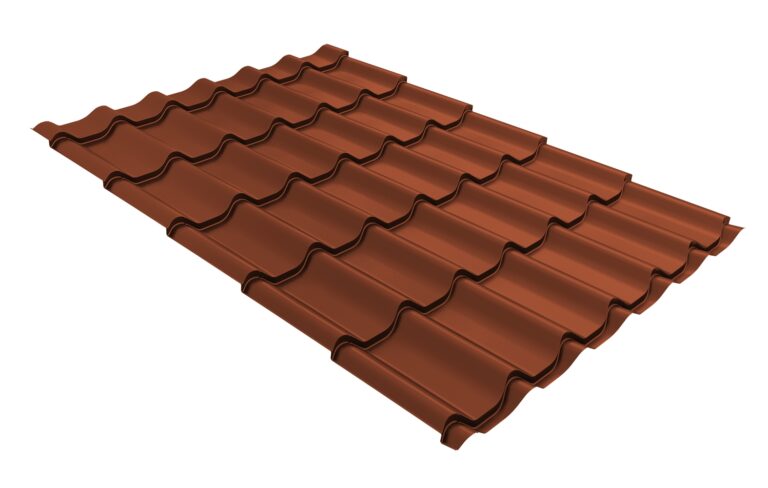 Металлочерепица Монтеррей 0,5 Velur X RAL 8004 терракота